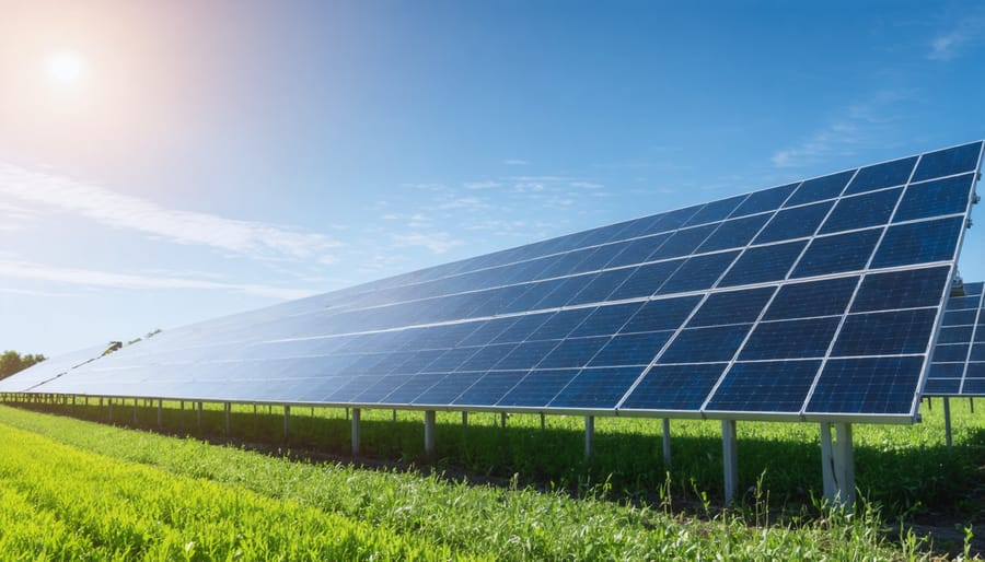 Business team collaborating on renewable energy project financing strategy